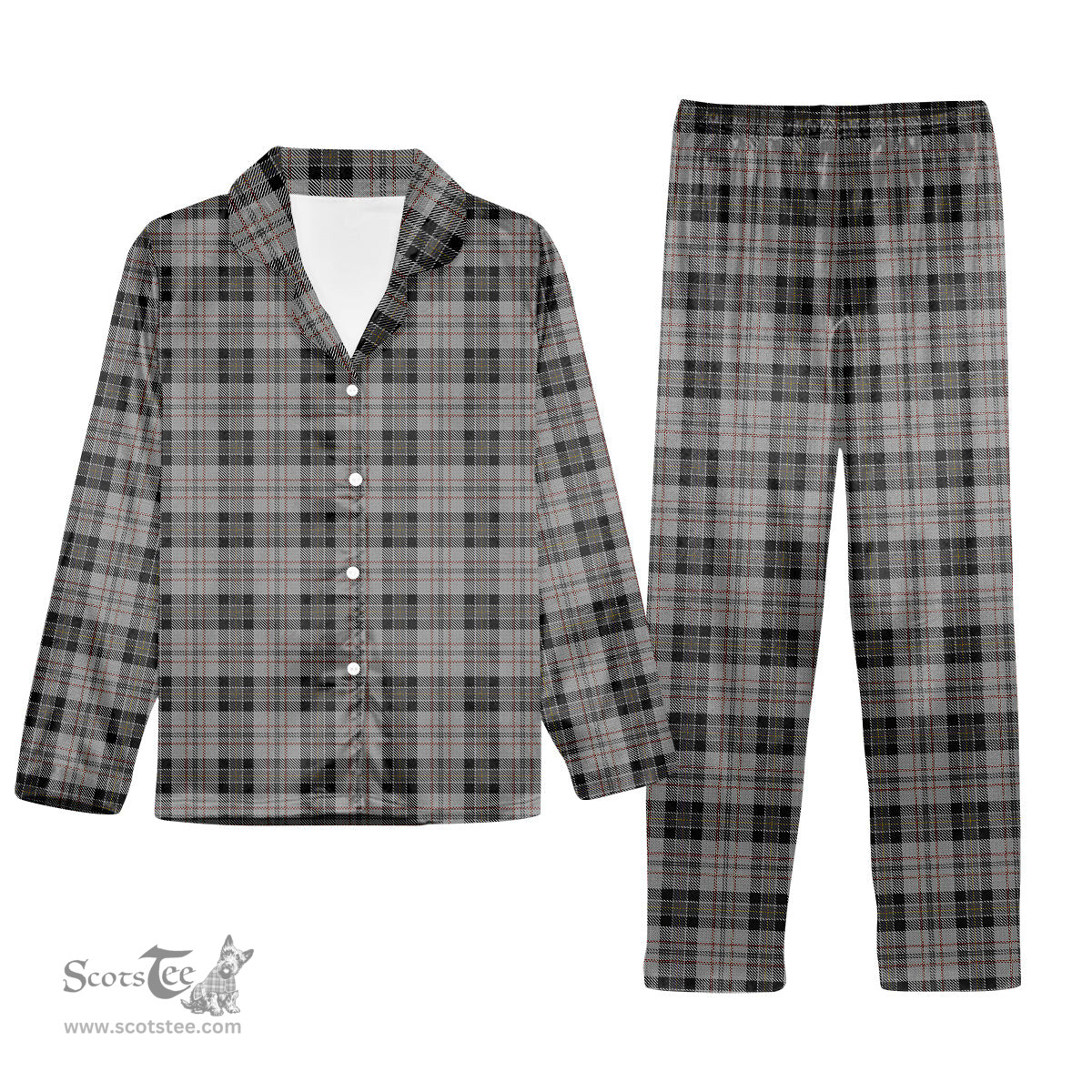 ScotsTee Shop Scottish Harris Tartan Pajama Satin Velvet Flannel Pajama Set