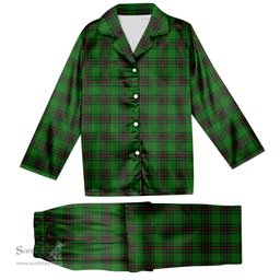ScotsTee Shop Scottish Kirkcaldy SC Tartan Pajama Satin Velvet Flannel Pajama Set