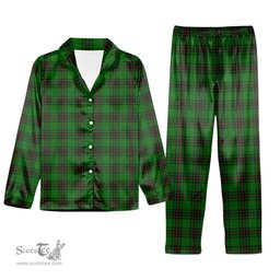 ScotsTee Shop Scottish Kirkcaldy SC Tartan Pajama Satin Velvet Flannel Pajama Set