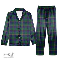 ScotsTee Shop Scottish Lowry Tartan Pajama Satin Velvet Flannel Pajama Set