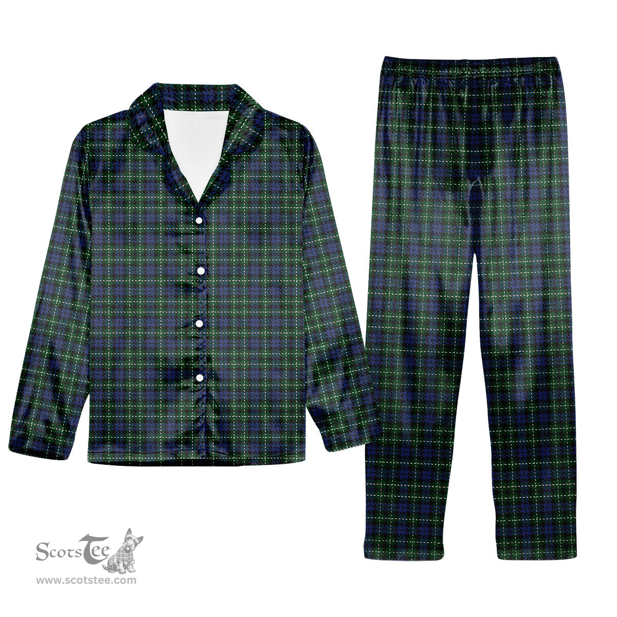 ScotsTee Shop Scottish Graham of Montrose 3 Tartan Pajama Satin Velvet Flannel Pajama Set