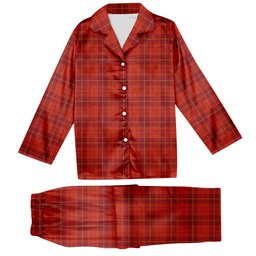 ScotsTee Shop Scottish Hamilton Red Ancient Tartan Pajama Satin Velvet Flannel Pajama Set