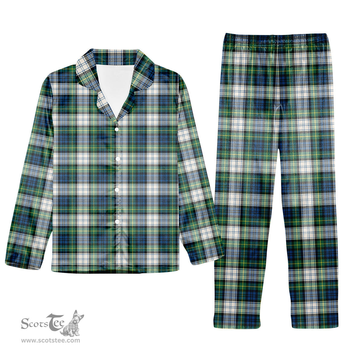 ScotsTee Shop Scottish Gordon Dress Ancient Tartan Pajama Satin Velvet Flannel Pajama Set