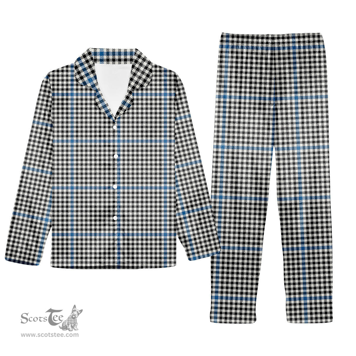 ScotsTee Shop Scottish Gladstone Ancient Tartan Pajama Satin Velvet Flannel Pajama Set