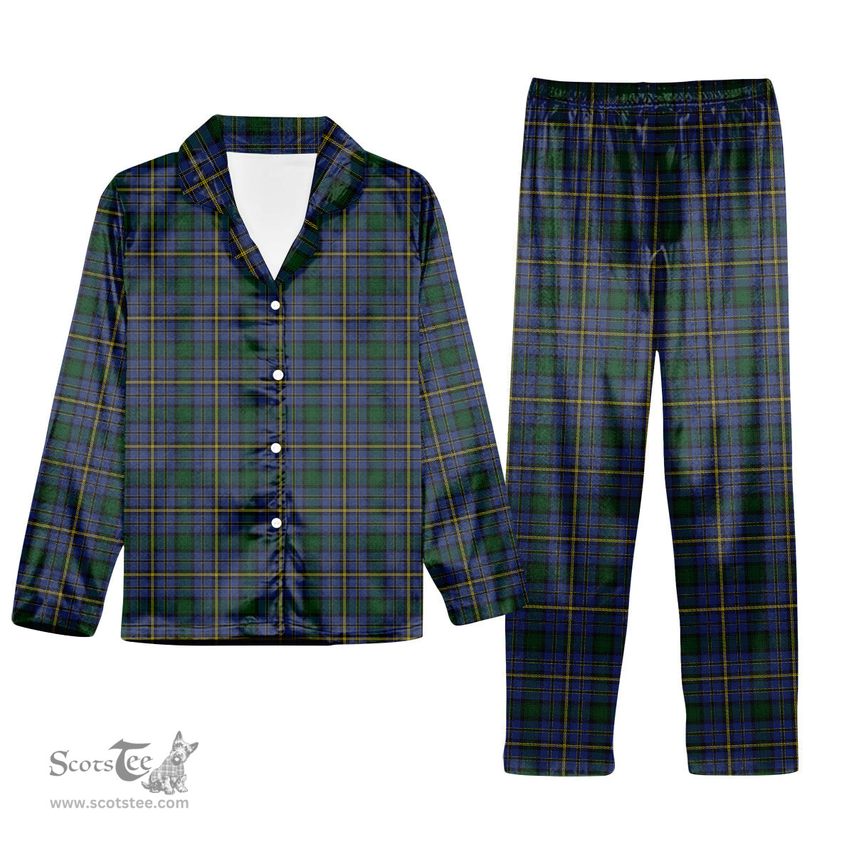 ScotsTee Shop Scottish Hope Vere 2 Tartan Pajama Satin Velvet Flannel Pajama Set