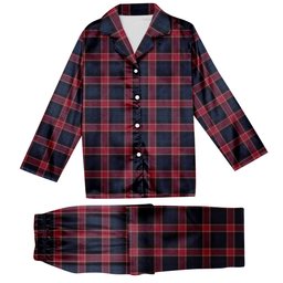 ScotsTee Shop Scottish Graham of Menteith Red Modern Tartan Pajama Satin Velvet Flannel Pajama Set