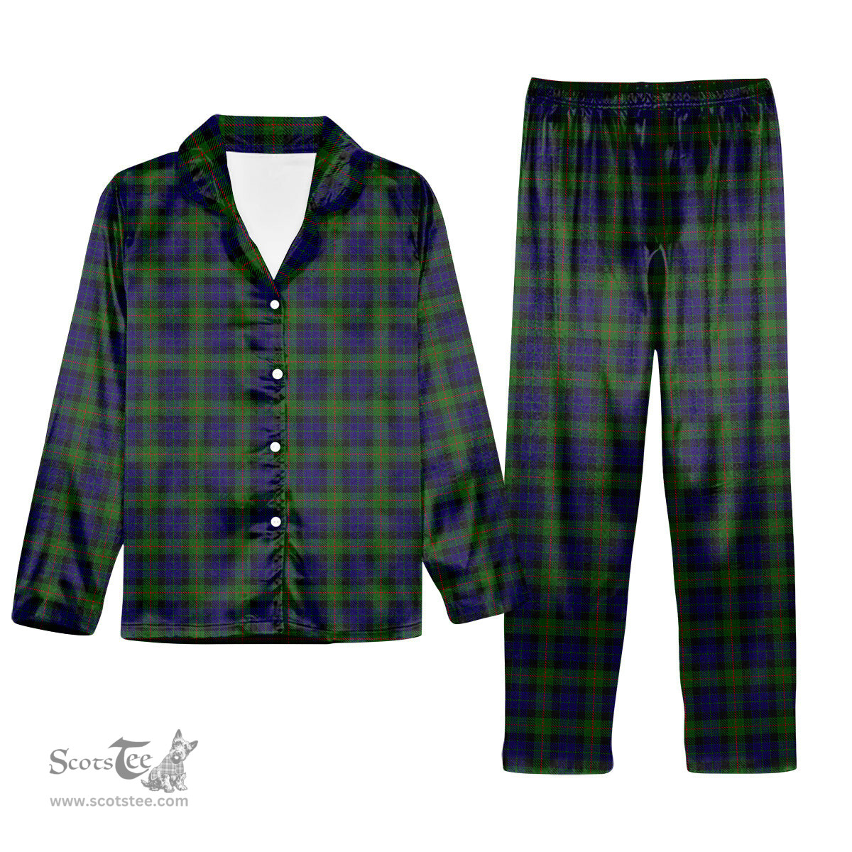 ScotsTee Shop Scottish Gunn Tartan Pajama Satin Velvet Flannel Pajama Set