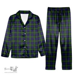 ScotsTee Shop Scottish Gunn Tartan Pajama Satin Velvet Flannel Pajama Set