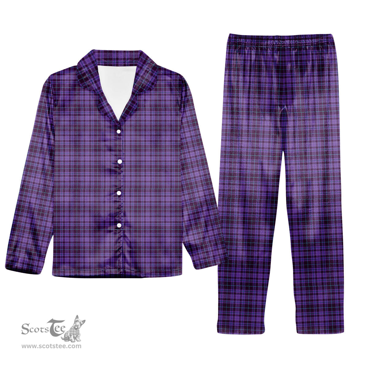 ScotsTee Shop Scottish Learmonth Family Herts Tartan Pajama Satin Velvet Flannel Pajama Set