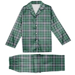 ScotsTee Shop Scottish Kelly of Sleat Hunting Ancient Tartan Pajama Satin Velvet Flannel Pajama Set