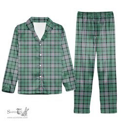 ScotsTee Shop Scottish Kelly of Sleat Hunting Ancient Tartan Pajama Satin Velvet Flannel Pajama Set