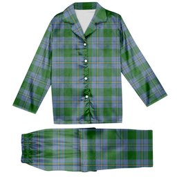ScotsTee Shop Scottish Irvine of Bonshaw Ancient Tartan Pajama Satin Velvet Flannel Pajama Set