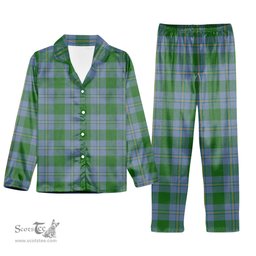 ScotsTee Shop Scottish Irvine of Bonshaw Ancient Tartan Pajama Satin Velvet Flannel Pajama Set