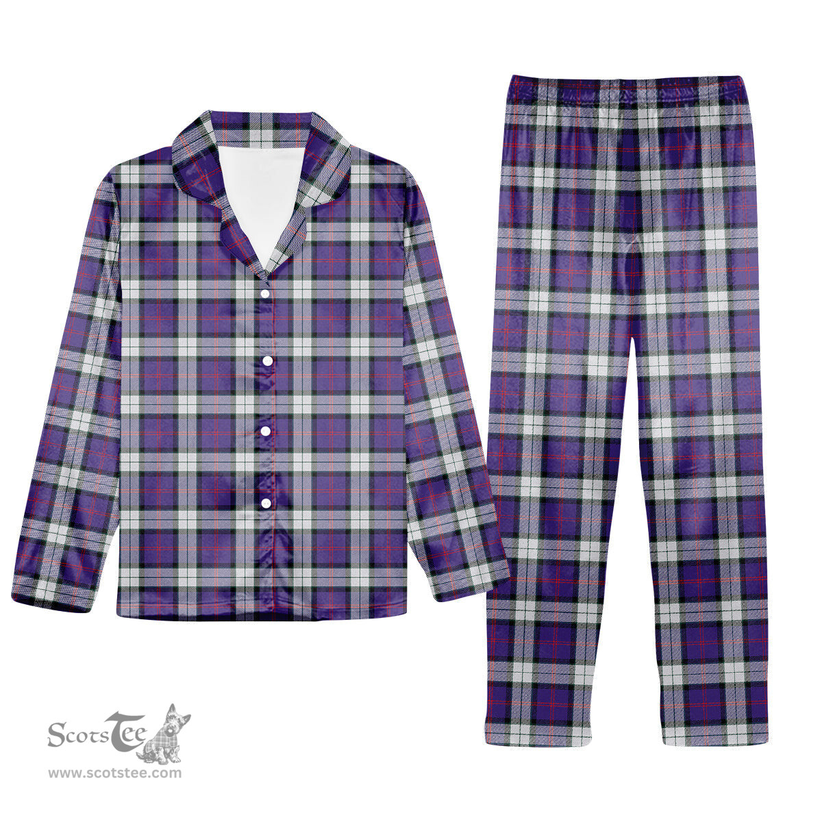 ScotsTee Shop Scottish Sinclair Dress (Dance) Modern Clan Tartan Pajama Satin Velvet Flannel Pajama Set