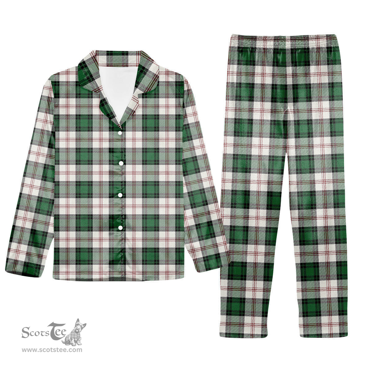 ScotsTee Shop Scottish Ross Arisaid Ancient Tartan Pajama Satin Velvet Flannel Pajama Set