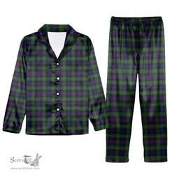 ScotsTee Shop Scottish Rankin Dalgleish Tartan Pajama Satin Velvet Flannel Pajama Set