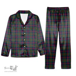 ScotsTee Shop Scottish Robertson Struan Tartan Pajama Satin Velvet Flannel Pajama Set