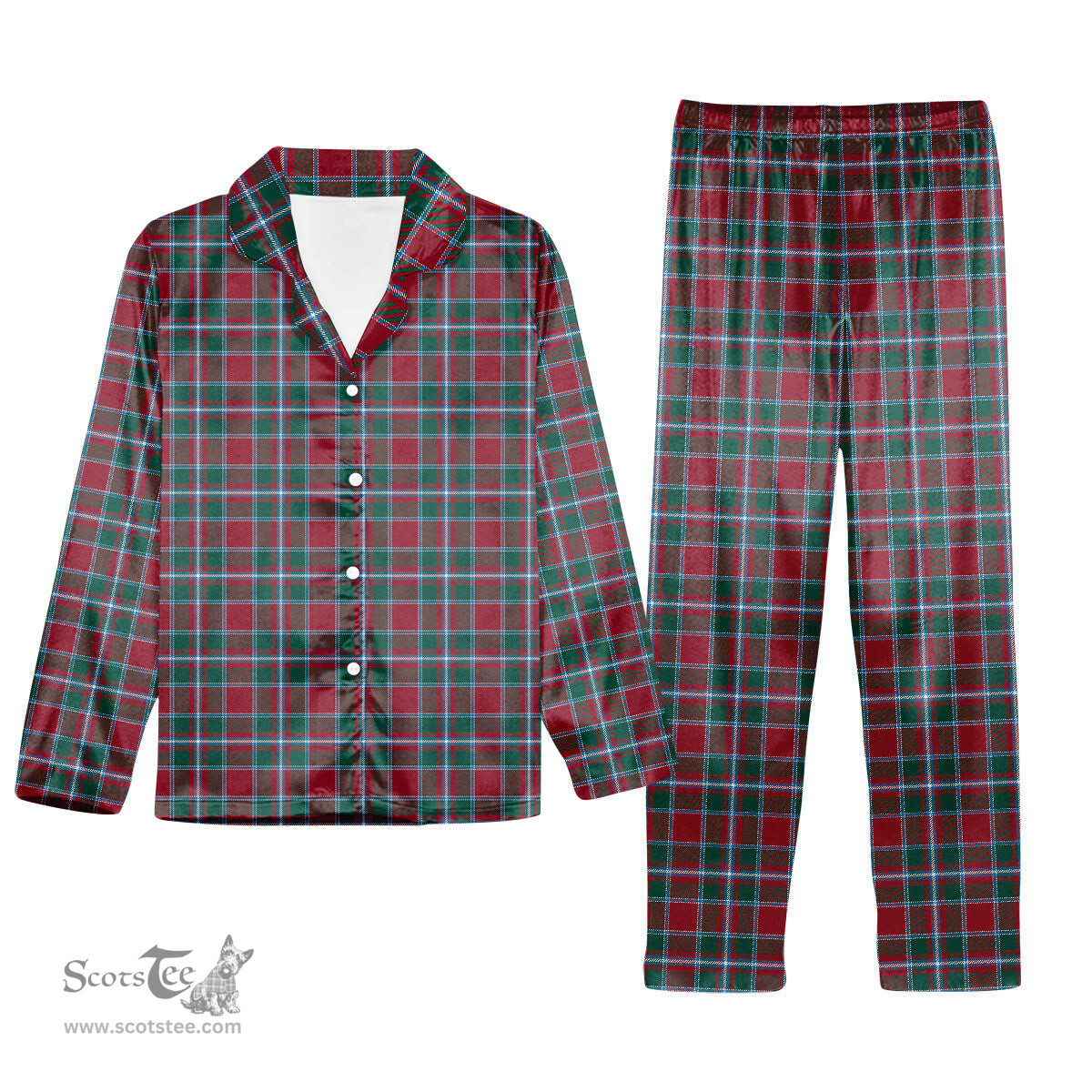 ScotsTee Shop Scottish Spence Modern Clan Tartan Pajama Satin Velvet Flannel Pajama Set