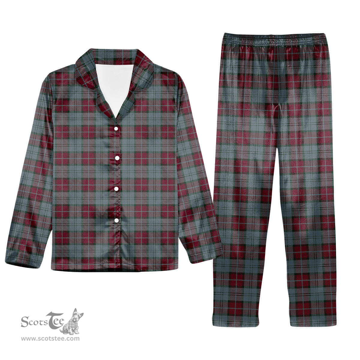 ScotsTee Shop Scottish Rob Roy (Film) Tartan Pajama Satin Velvet Flannel Pajama Set