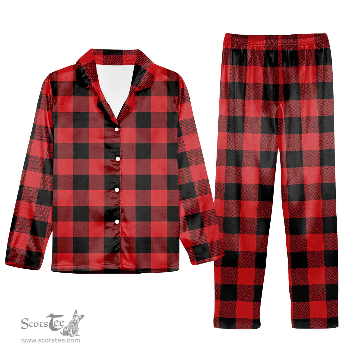 ScotsTee Shop Scottish Rob Roy Macgregor Modern Tartan Pajama Satin Velvet Flannel Pajama Set