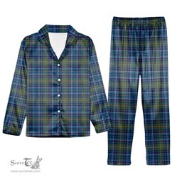 ScotsTee Shop Scottish O'Sullivan Tartan Pajama Satin Velvet Flannel Pajama Set