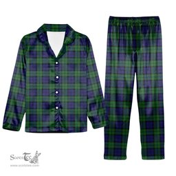 ScotsTee Shop Scottish Wartley Hunting Tartan Pajama Satin Velvet Flannel Pajama Set