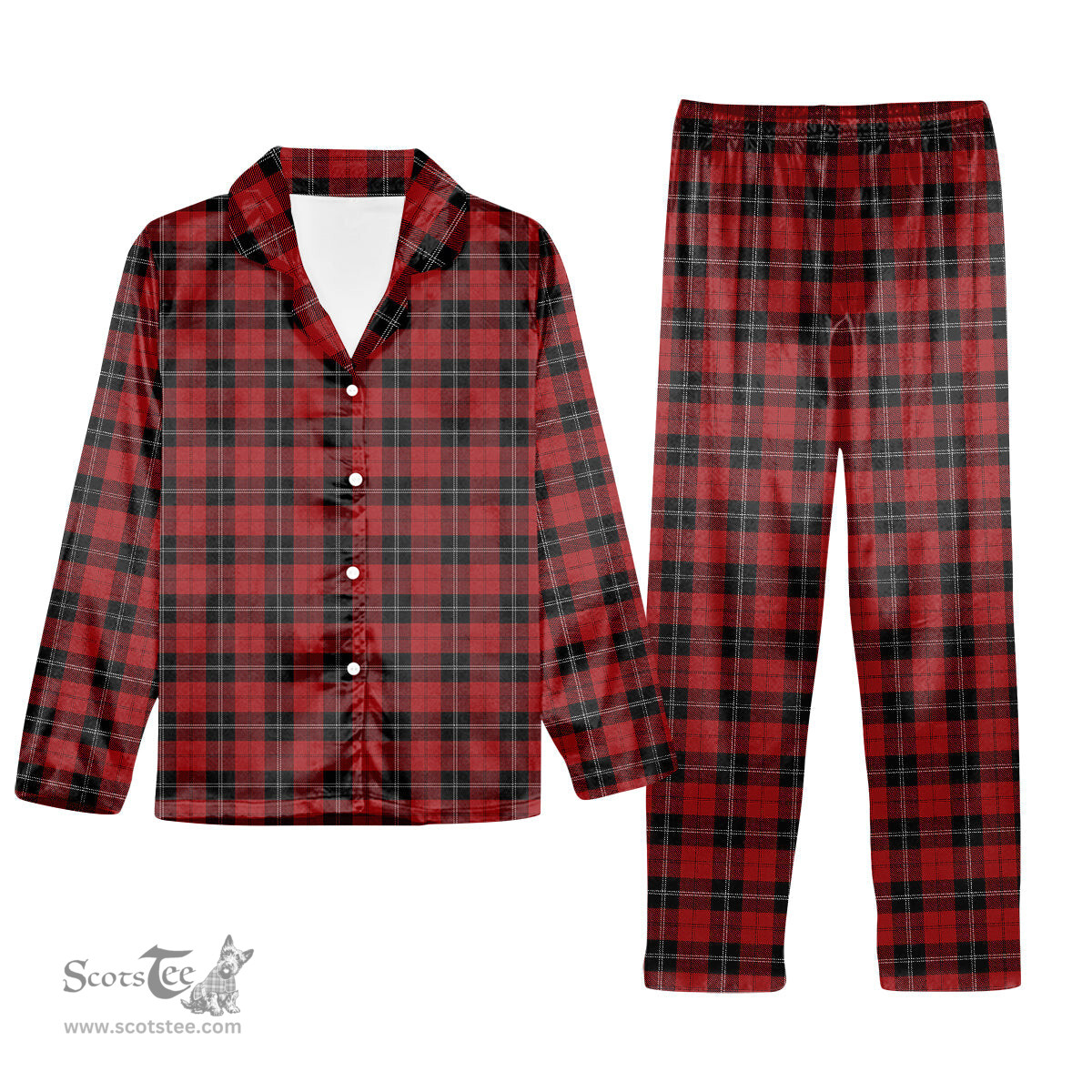 ScotsTee Shop Scottish Ramsay Tartan Pajama Satin Velvet Flannel Pajama Set
