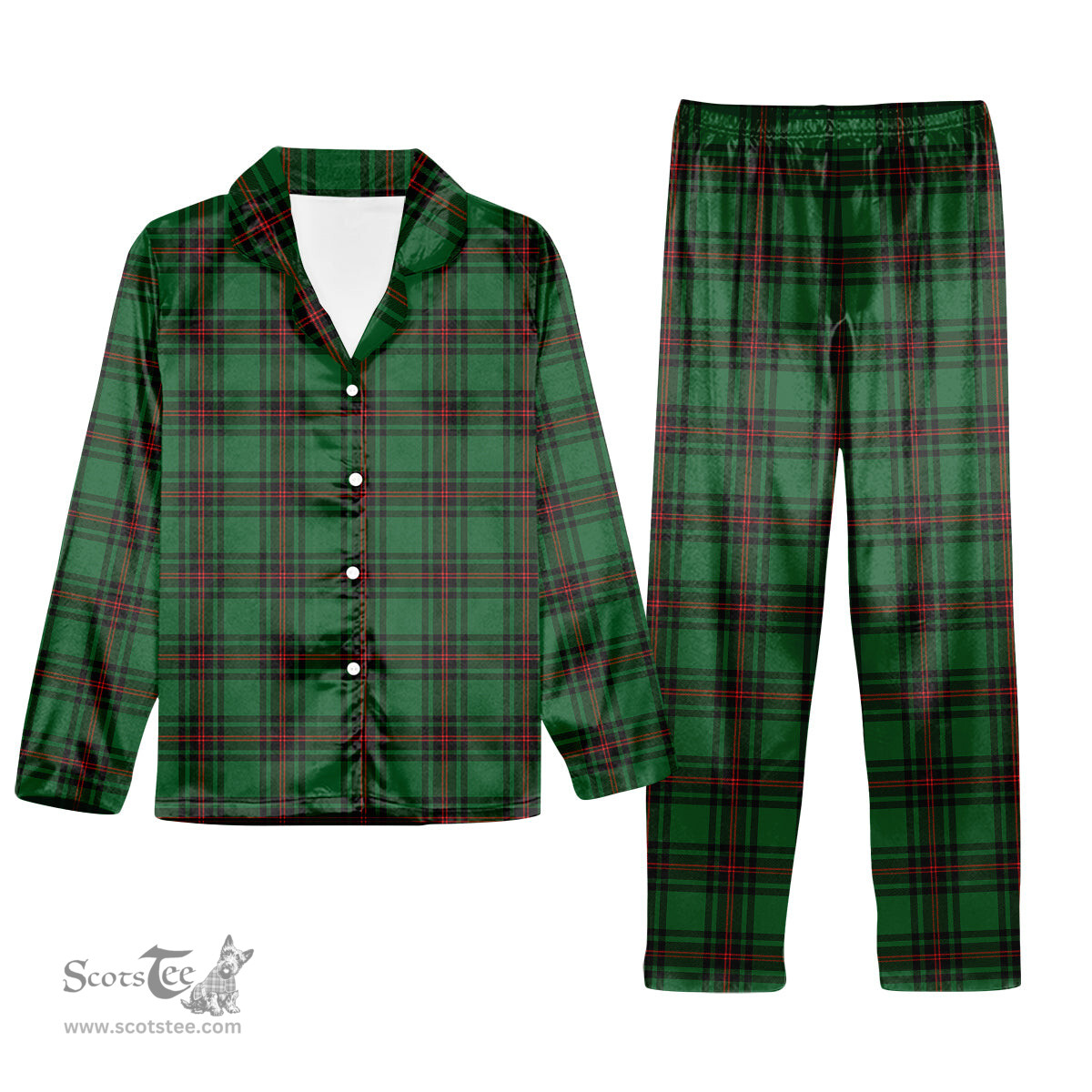 ScotsTee Shop Scottish Orrock Tartan Pajama Satin Velvet Flannel Pajama Set