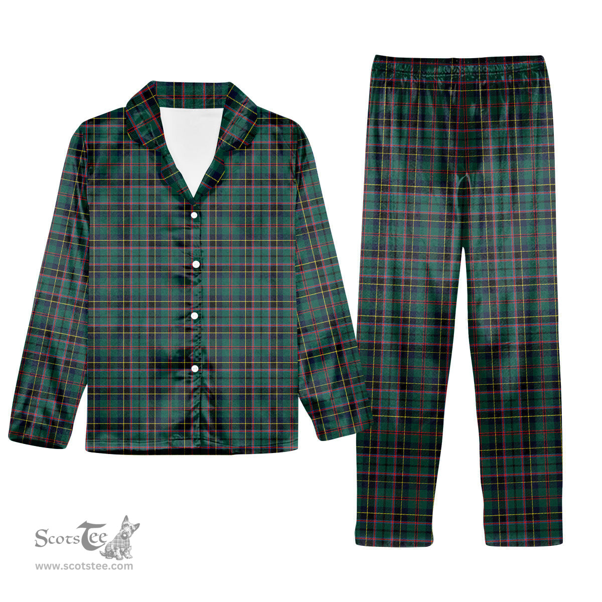 ScotsTee Shop Scottish Stephenson Modern Tartan Pajama Satin Velvet Flannel Pajama Set