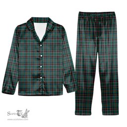 ScotsTee Shop Scottish Stephenson Modern Tartan Pajama Satin Velvet Flannel Pajama Set