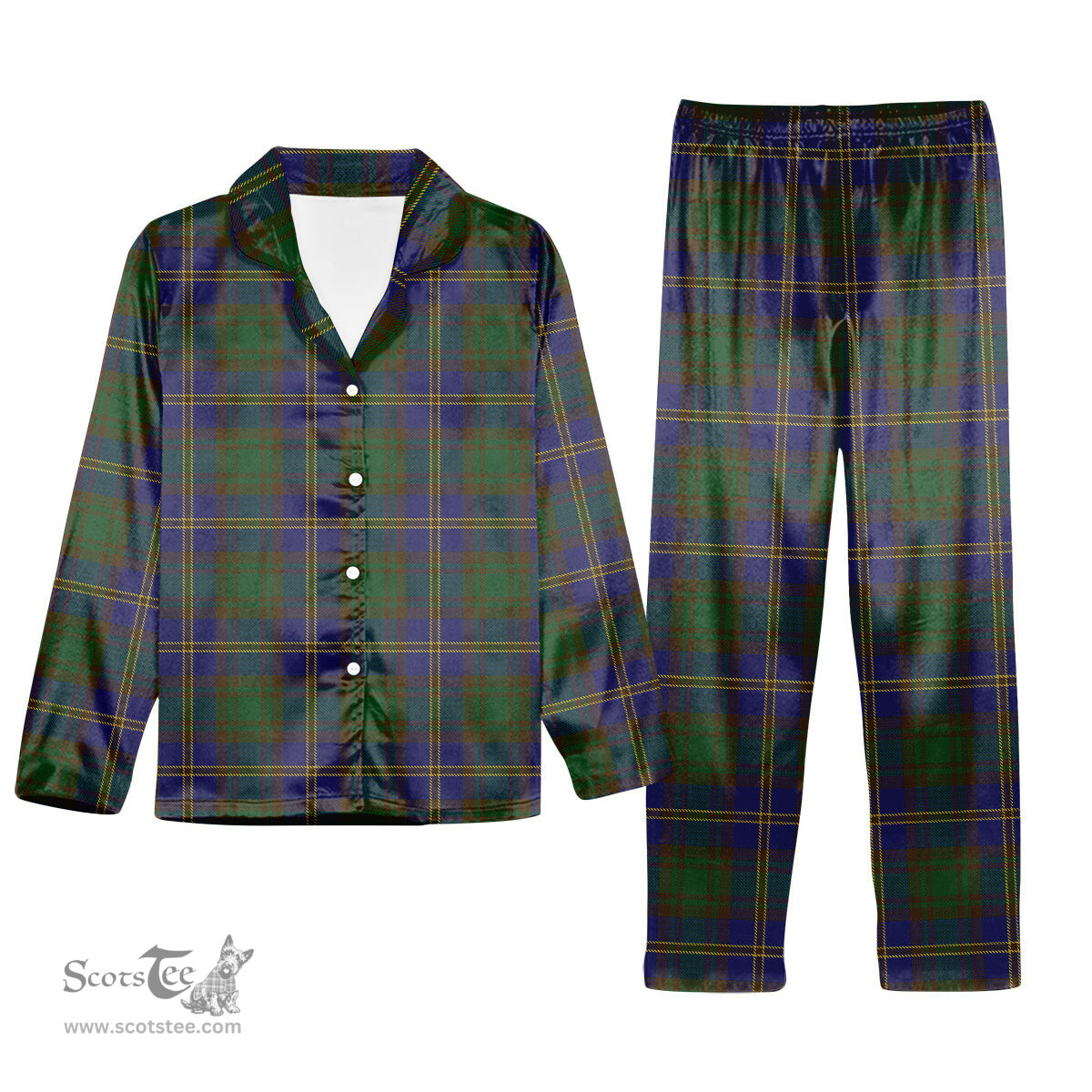 ScotsTee Shop Scottish Strange of Balkaskie Tartan Pajama Satin Velvet Flannel Pajama Set