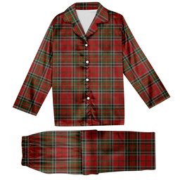 ScotsTee Shop Scottish Stewart of Galloway Tartan Pajama Satin Velvet Flannel Pajama Set