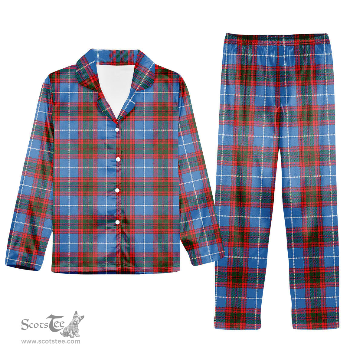 ScotsTee Shop Scottish Pentland Tartan Pajama Satin Velvet Flannel Pajama Set