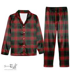ScotsTee Shop Scottish Skene of Cromar Black Tartan Pajama Satin Velvet Flannel Pajama Set