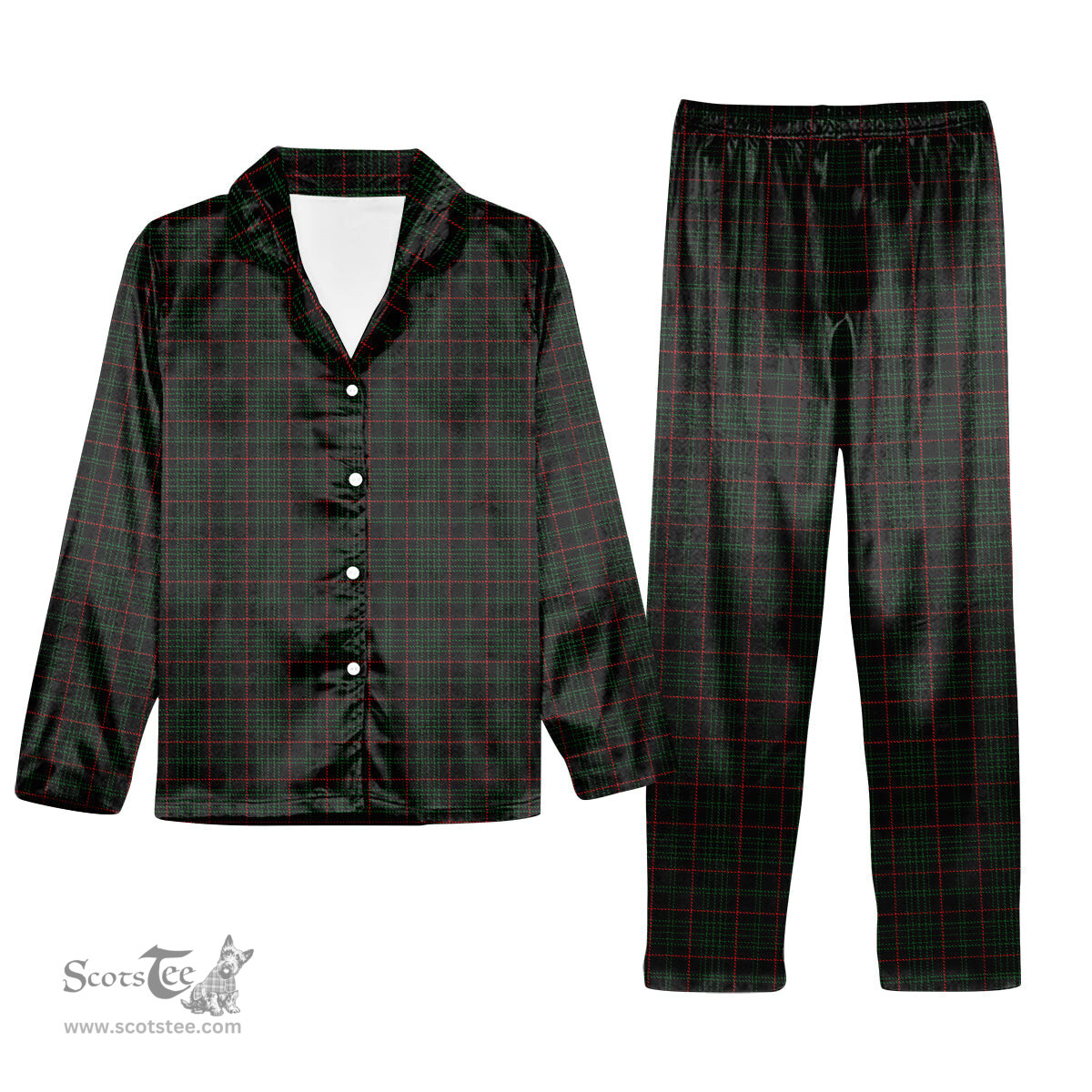 ScotsTee Shop Scottish Renwick Tartan Pajama Satin Velvet Flannel Pajama Set