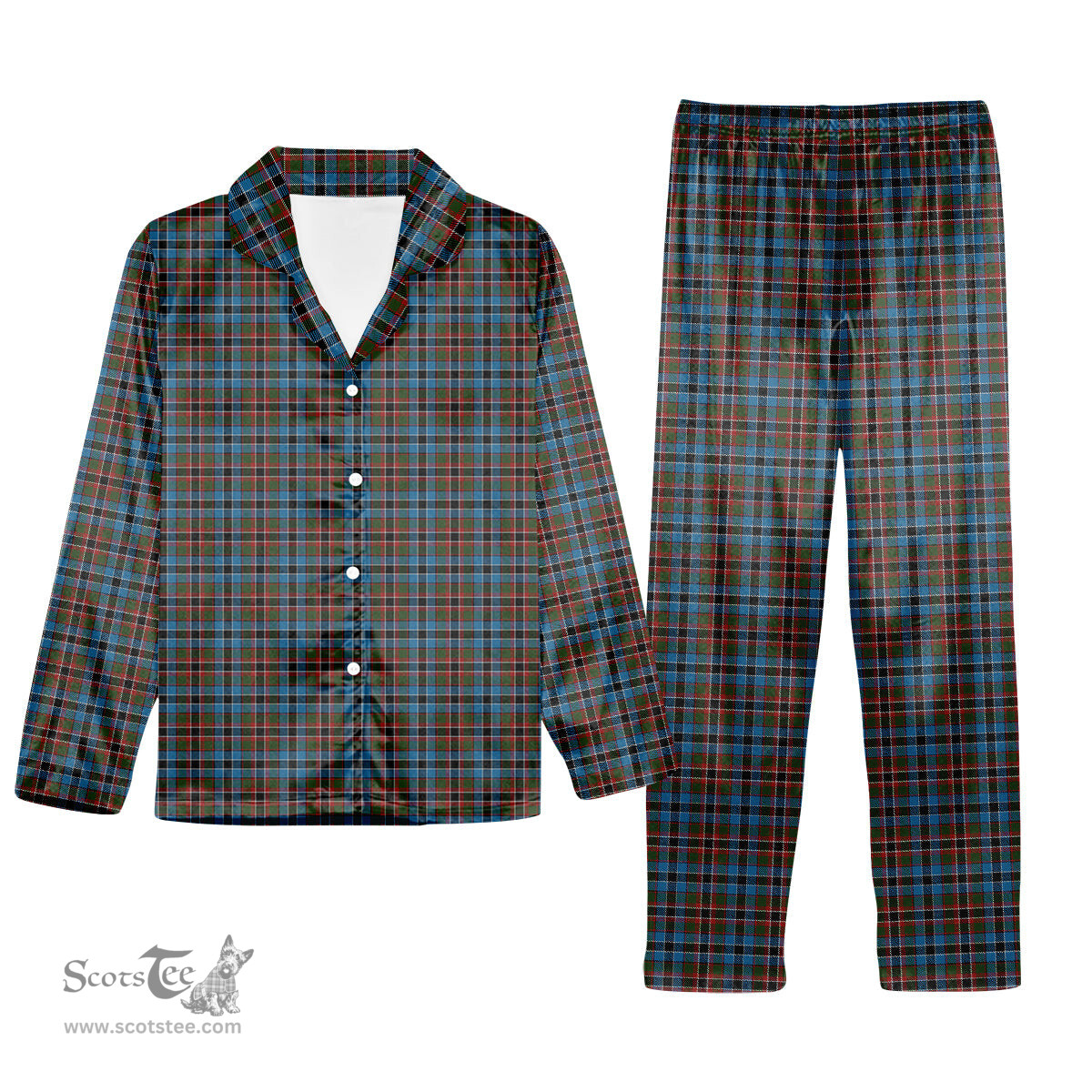 ScotsTee Shop Scottish Soutar Tartan Pajama Satin Velvet Flannel Pajama Set