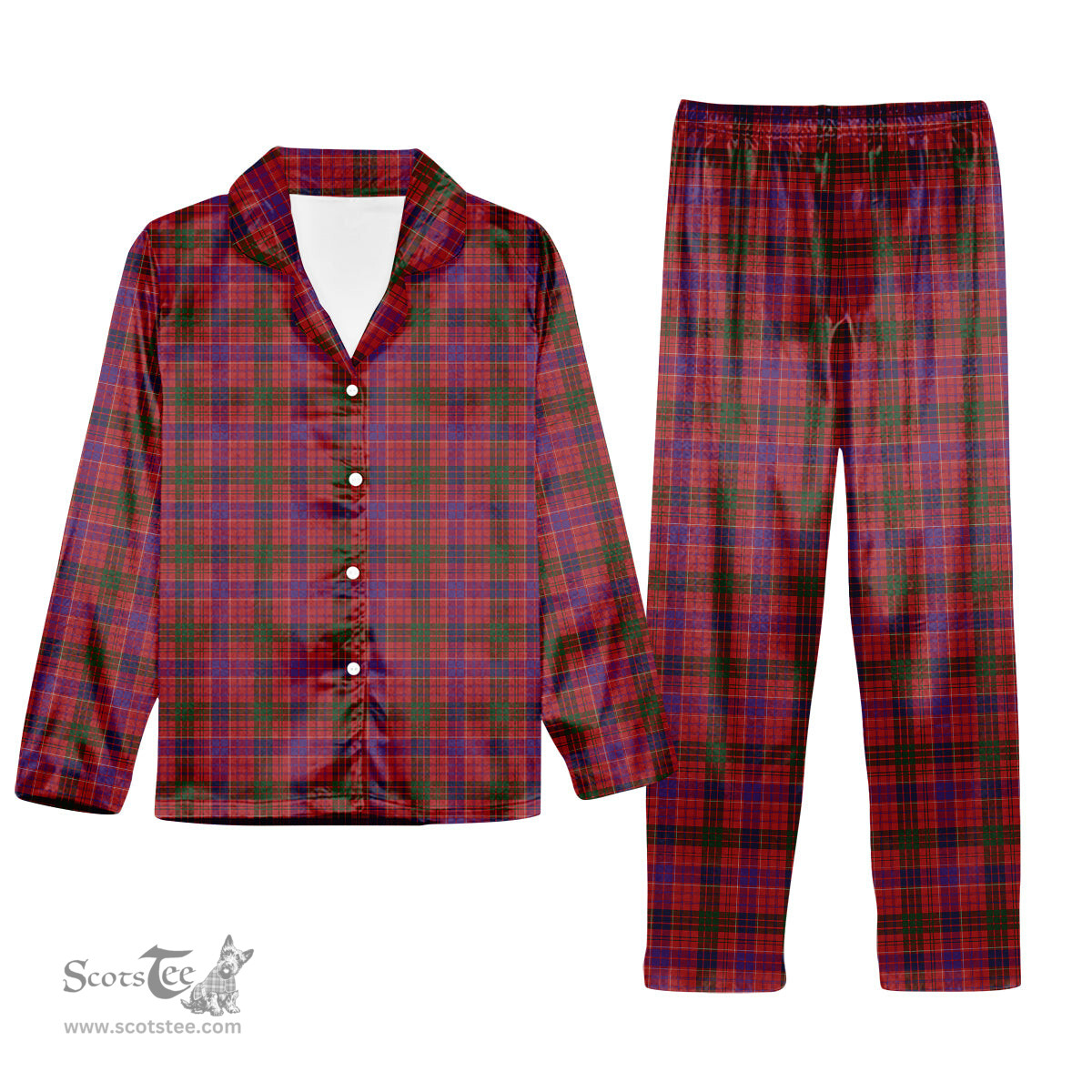 ScotsTee Shop Scottish Ross 3 Tartan Pajama Satin Velvet Flannel Pajama Set