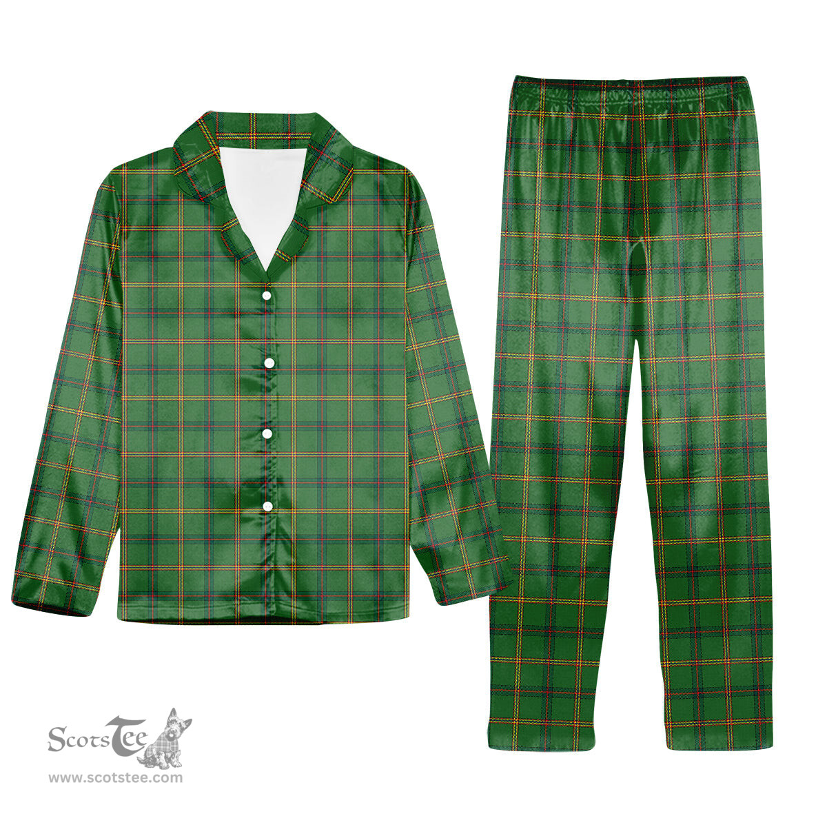 ScotsTee Shop Scottish Strachan Hunting  Modern Tartan Pajama Satin Velvet Flannel Pajama Set