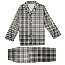 ScotsTee Shop Scottish Scott Black and White Ancient Tartan Pajama Satin Velvet Flannel Pajama Set