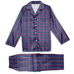 ScotsTee Shop Scottish Yale College, Wrexham Tartan Pajama Satin Velvet Flannel Pajama Set