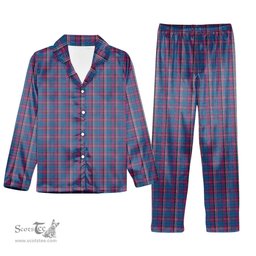 ScotsTee Shop Scottish Yale College, Wrexham Tartan Pajama Satin Velvet Flannel Pajama Set
