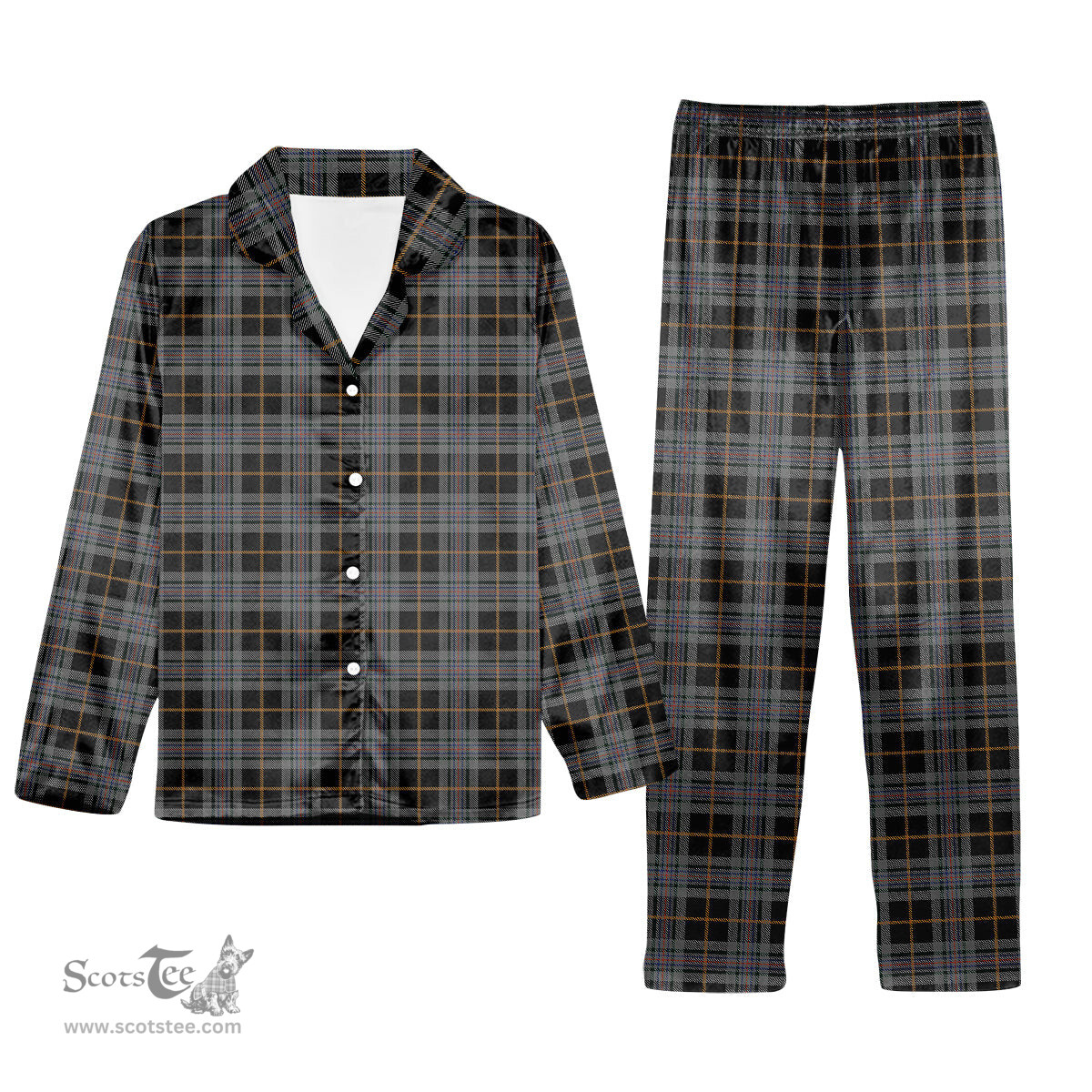 ScotsTee Shop Scottish Turnbull, Dress Bruce Tartan Pajama Satin Velvet Flannel Pajama Set