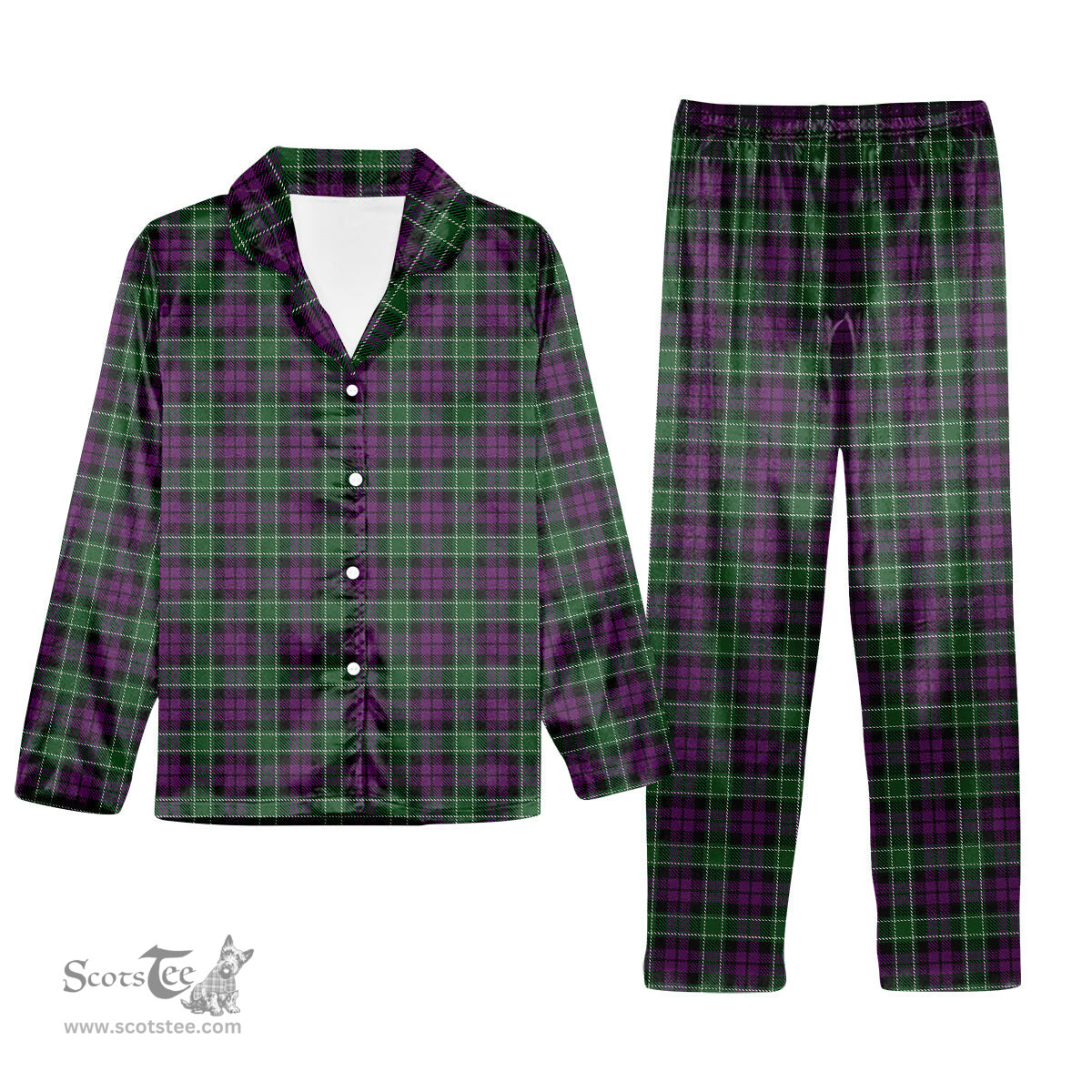 ScotsTee Shop Scottish Wilsons 158 Tartan Pajama Satin Velvet Flannel Pajama Set