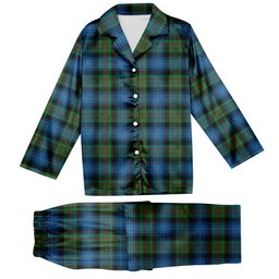 ScotsTee Shop Scottish Young Melvina Ancient Tartan Pajama Satin Velvet Flannel Pajama Set