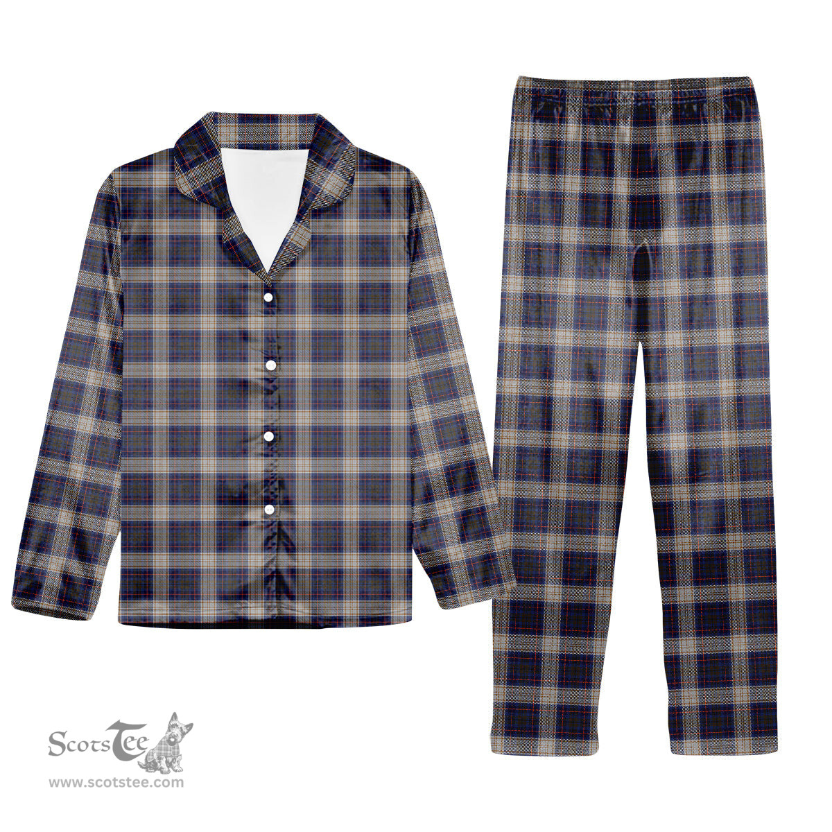 ScotsTee Shop Scottish Unidentified Gordon variant Tartan Pajama Satin Velvet Flannel Pajama Set