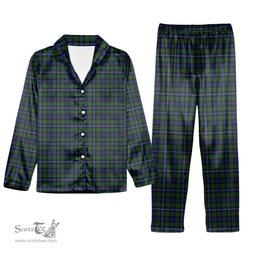 ScotsTee Shop Scottish Robertson Hunting 1 Tartan Pajama Satin Velvet Flannel Pajama Set