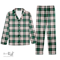 ScotsTee Shop Scottish Ross Arisaid Modern Tartan Pajama Satin Velvet Flannel Pajama Set