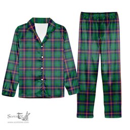 ScotsTee Shop Scottish Young Modern SC Tartan Pajama Satin Velvet Flannel Pajama Set