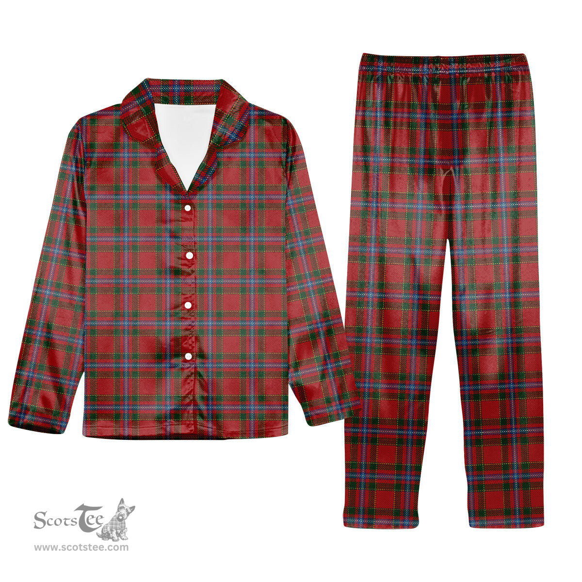 ScotsTee Shop Scottish Stewart of Fingask 1 Tartan Pajama Satin Velvet Flannel Pajama Set