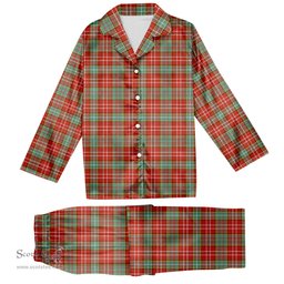 ScotsTee Shop Scottish Ogilvie (Ogilvy) Ancient Tartan Pajama Satin Velvet Flannel Pajama Set